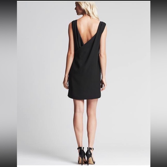 Banana Republic NWT black cowl-back sheath dress Size 10 - Picture 2 of 12